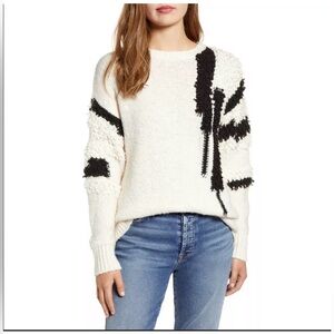 1.State Abstract Loop Stitch Chunky Knit Sweater 🌵Medium